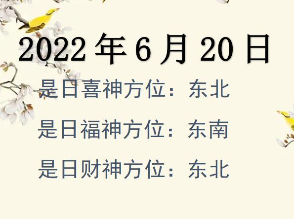 2022年6月20日財(cái)神方位查詢-2022年6月20日財(cái)神喜神福神方位大全