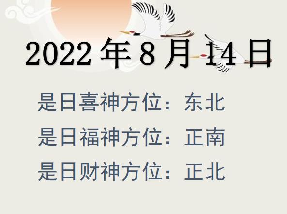 2022年8月14日財神方位查詢-2022年8月14日財神喜神福神方位大全